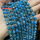 Natural Stone Faceted Apatite Spacer Charm Beads 8mm