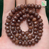 Coffee Brown Jaspers Faceted Rondelle Beads 8mm