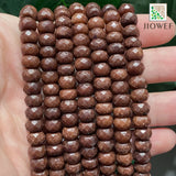 Coffee Brown Jaspers Faceted Rondelle Beads 8mm