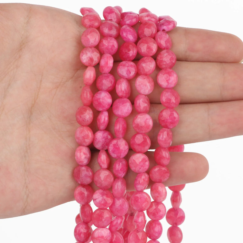 Faceted Coin Shape Jades Bead 5x8mm Spacer Beads