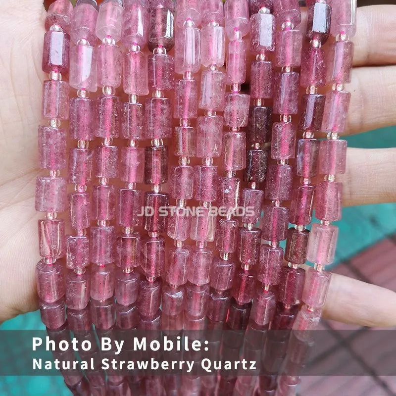 Natural Stone Faceted Cylinder Shape Loose Beads For Jewelry Making