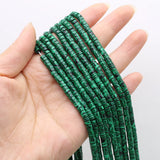 Malachite Faceted Cylindrical Beaded Necklace Crafts Jewelry 2x4mm