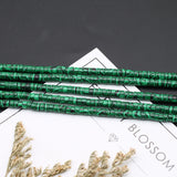 Malachite Faceted Cylindrical Beaded Necklace Crafts Jewelry 2x4mm