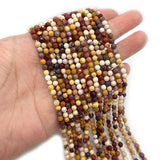 Stone Faceted Egg Yolk Beads 3-4mm Semi-Precious Round Charm