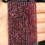 Natural Stone Garnet Small Spacer Beads 2-3mm 15''Inch