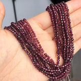Natural Stone Garnet Small Spacer Beads 2-3mm 15''Inch