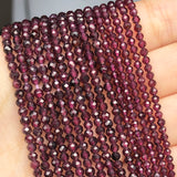 Natural Stone Garnet Small Spacer Beads 2-3mm 15''Inch