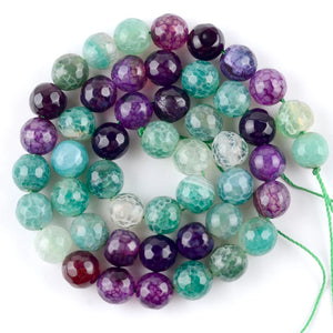 Green Purple Dragon Veins Agate Beads 6-10mm 15''