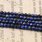 Faceted Lapis Lazuli Seed Round Beads 2-4mm 15''