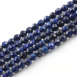Faceted Lapis Lazuli Seed Round Beads 2-4mm 15''