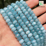 8mm Natural Stone Faceted Rondelle Spacer Beads 15'' Strand