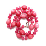 Faceted Oval Agate Turquoise Pink Crystal Necklace