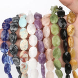 Natural Stone Faceted Oval Crystal Beads for Jewelry Making