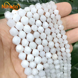 Faceted Porcelain Jaspers Loose Beads 14" Strand