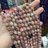 Red Rhodonite Natural Stone Faceted Beads 8mm 15 Inches