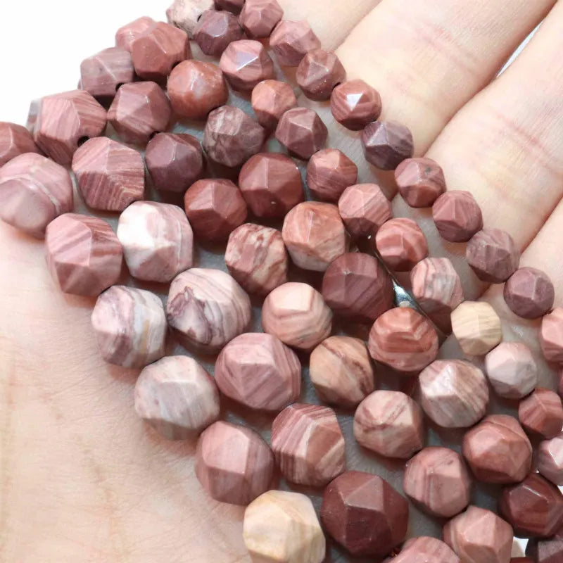 Red Wood Jasper Faceted Stone Beads 6/8/10mm