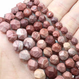 Red Wood Jasper Faceted Stone Beads 6/8/10mm