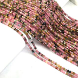 Natural Stone Faceted Tourmaline Small Beads 2x3mm