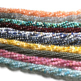 Natural Stone Faceted Beads for DIY Jewelry Making, 2-3mm