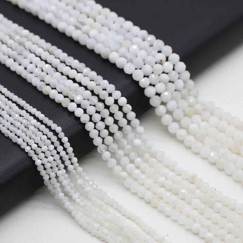 Natural Stone Faceted Small Beads for Women Jewelry Necklace Bracelet 2-4mm