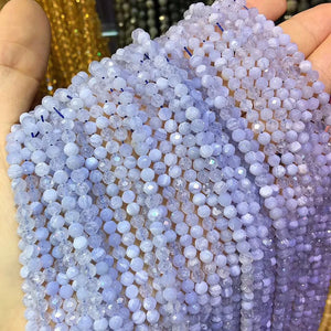 Purple Agate Faceted Small Beads 3-4mm Loose Beads for Jewelry Making DIY