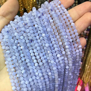 Purple Agate Faceted Small Beads 3-4mm Loose Beads for Jewelry Making DIY