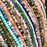 Natural Stone Faceted Small Waist Beads Mix - DIY Bracelet