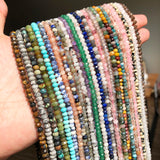 Natural Stone Faceted Small Waist Beads Mix - DIY Bracelet