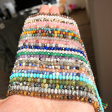Natural Stone Faceted Small Waist Beads Mix - DIY Bracelet