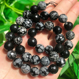 Snow Flake Jaspers Faceted Stone Beads 15'' Strand 6 8 10mm for Jewelry Making