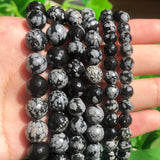 Snow Flake Jaspers Faceted Stone Beads 15'' Strand 6 8 10mm for Jewelry Making