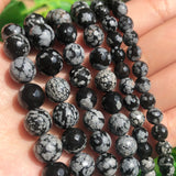 Snow Flake Jaspers Faceted Stone Beads 15'' Strand 6 8 10mm for Jewelry Making