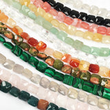 Faceted Square Agates Crystal Beads for Jewelry Making