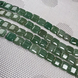 Faceted Square Turquoise Green Aventurine Beads 12x12x5mm
