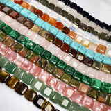 Faceted Square Turquoise Green Aventurine Beads 12x12x5mm