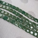 Faceted Square Turquoise Green Aventurine Beads 12x12x5mm