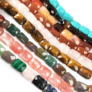 Faceted Square Agates Crystal Beads for Jewelry Making DIY