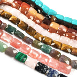 Faceted Square Agates Crystal Beads for Jewelry Making DIY