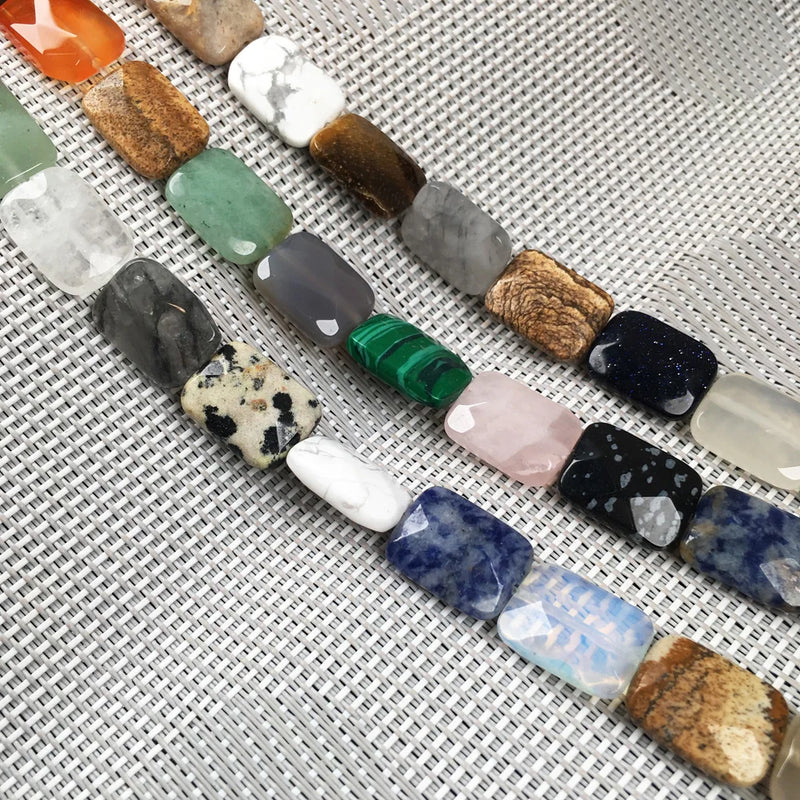 Faceted Square Agates Crystal Beads for Jewelry Making DIY