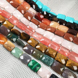 Faceted Square Agates Crystal Beads for Jewelry Making DIY