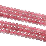 Strawberry Crystal Quartz Faceted Beads 8MM