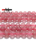 Strawberry Crystal Quartz Faceted Beads 8MM