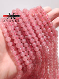 Strawberry Crystal Quartz Faceted Beads 8MM