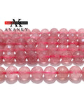 Strawberry Crystal Quartz Faceted Beads 8MM