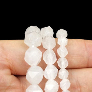 Natural Stone Faceted Crystal Spacer Beads DIY Charm Necklace Bracelet