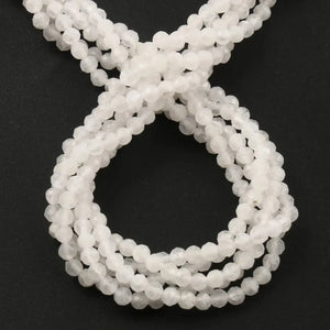 Faceted Moonstone 2 3 4mm Round Loose Beads 15''