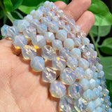 Natural Stone Faceted Opal Beads Round Loose Spacer Beads 6-10mm