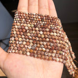 Natural Stone Faceted Wooden Jaspers Spacer Beads 2-4mm