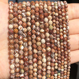 Natural Stone Faceted Wooden Jaspers Spacer Beads 2-4mm