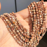 Natural Stone Faceted Wooden Jaspers Spacer Beads 2-4mm